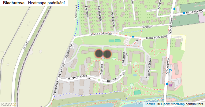 Blachutova - mapa podnikání