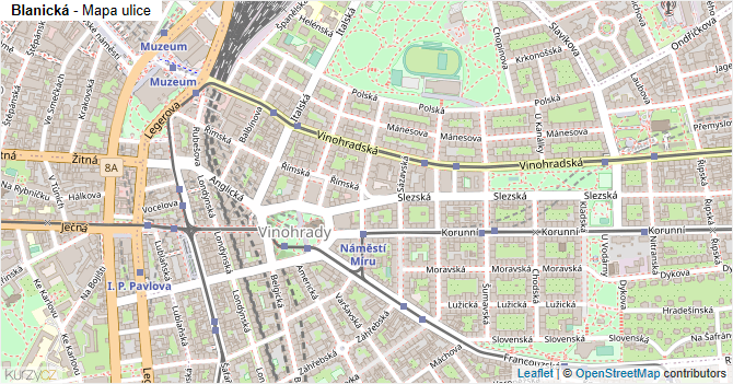Blanická - mapa ulice