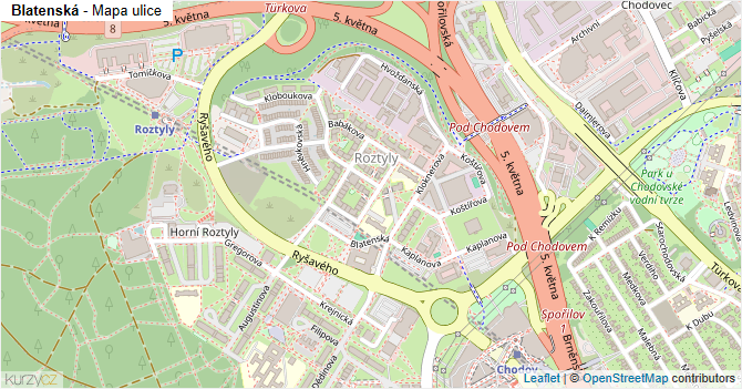 Blatenská - mapa ulice