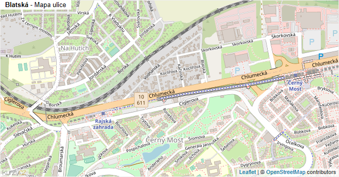Blatská - mapa ulice