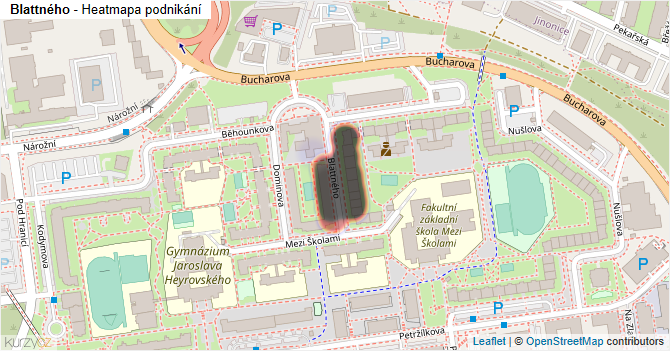 Blattného - mapa podnikání