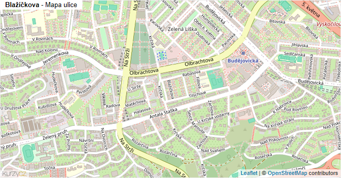 Blažíčkova - mapa ulice