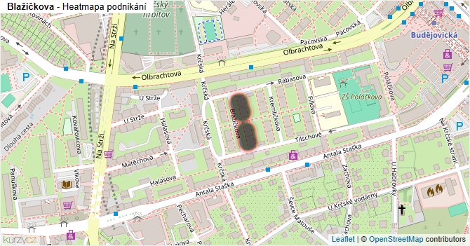 Blažíčkova - mapa podnikání