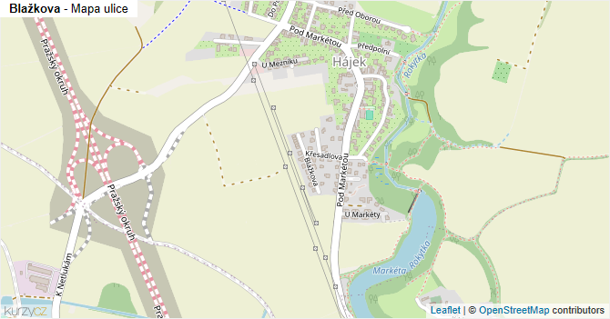 Blažkova - mapa ulice