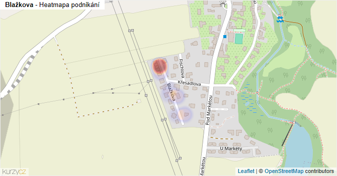 Blažkova - mapa podnikání