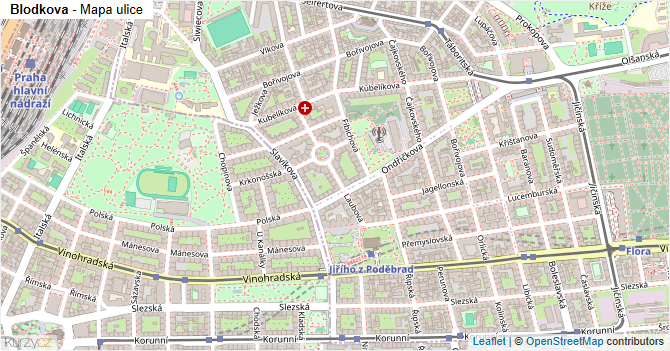 Blodkova - mapa ulice