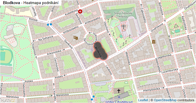 Blodkova - mapa podnikání