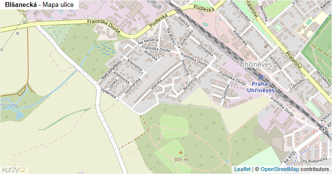 Blšanecká - mapa ulice