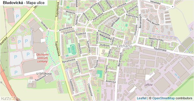 Bludovická - mapa ulice