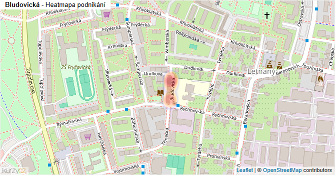 Bludovická - mapa podnikání
