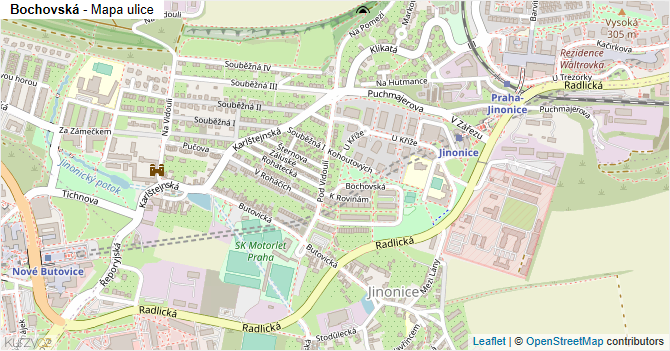 Bochovská - mapa ulice