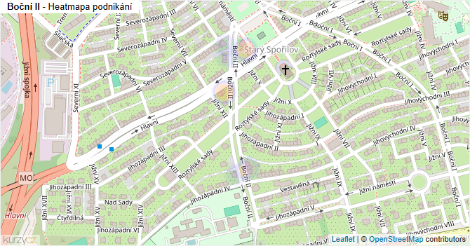 Boční II - mapa podnikání