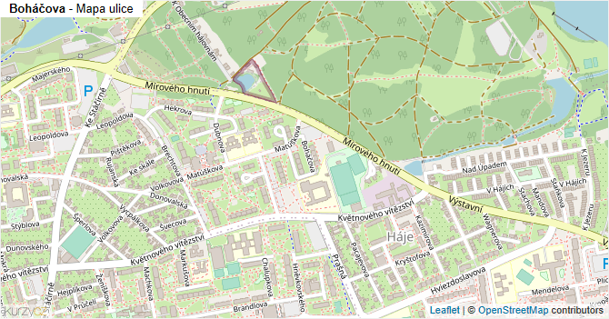 Boháčova - mapa ulice