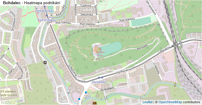 Bohdalec - mapa podnikání