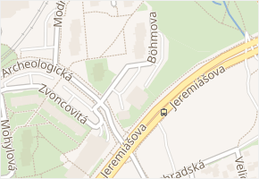 Böhmova v obci Praha - mapa ulice