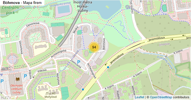 Böhmova - mapa firem