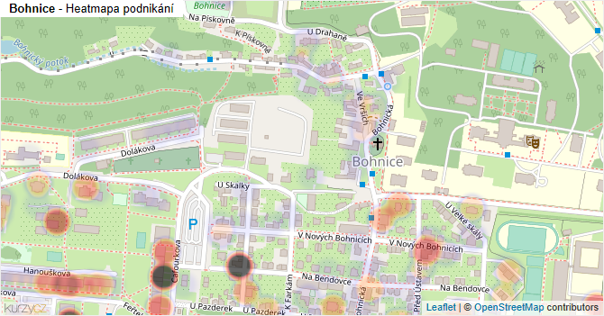 Bohnice - mapa podnikání