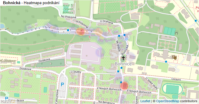 Bohnická - mapa podnikání