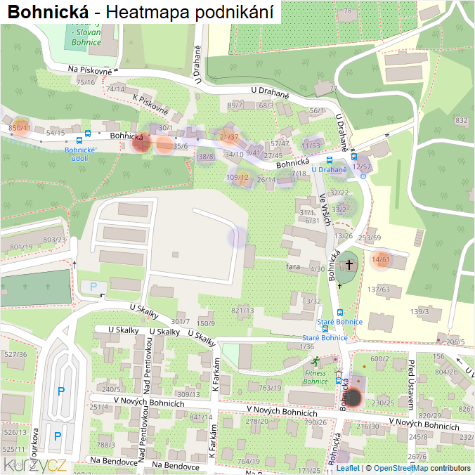 Mapa Bohnická - Firmy v ulici.