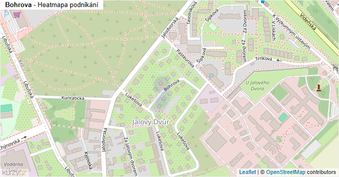 Bohrova - mapa podnikání