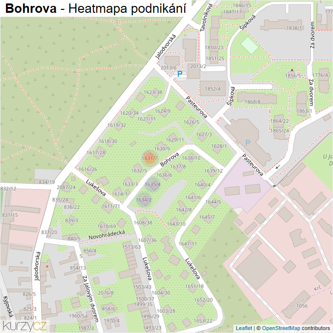 Mapa Bohrova - Firmy v ulici.