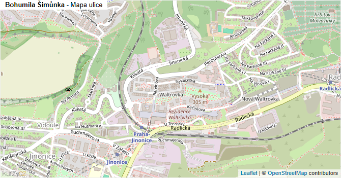 Bohumila Šimůnka - mapa ulice