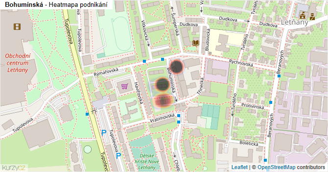 Bohumínská - mapa podnikání