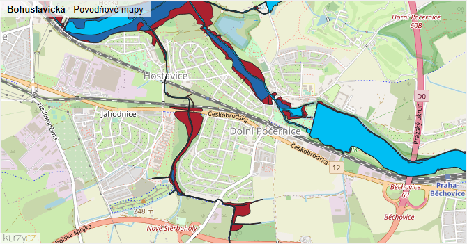 Bohuslavická - záplavové mapy stoleté vody