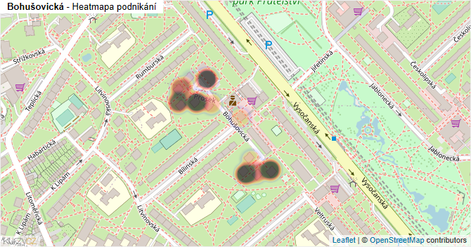 Bohušovická - mapa podnikání