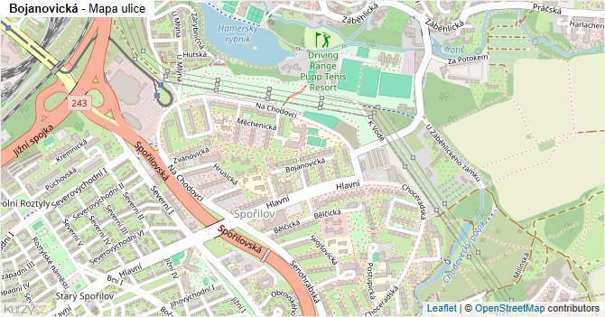 Bojanovická - mapa ulice