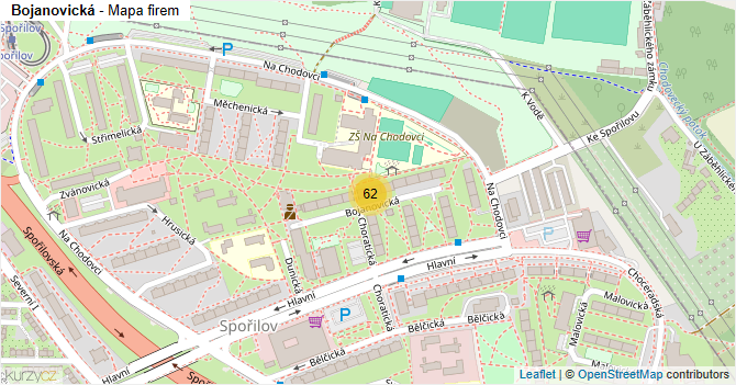 Bojanovická - mapa firem