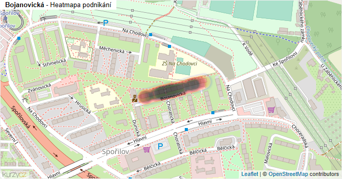 Bojanovická - mapa podnikání