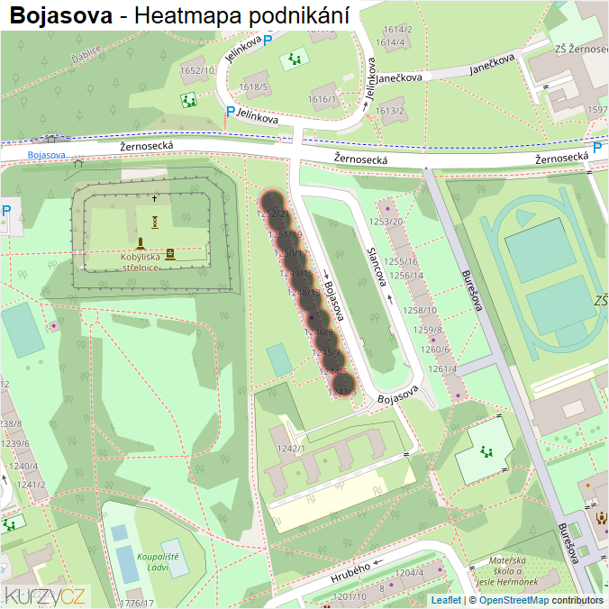 Mapa Bojasova - Firmy v ulici.