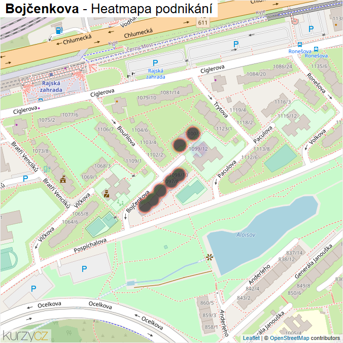 Mapa Bojčenkova - Firmy v ulici.