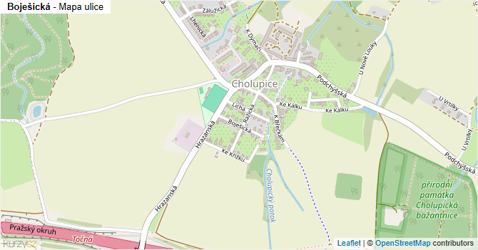 Boješická - mapa ulice