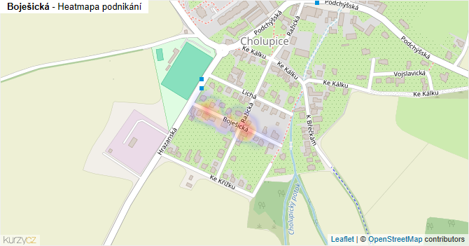 Boješická - mapa podnikání