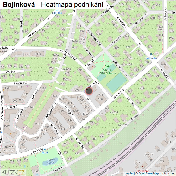 Mapa Bojínková - Firmy v ulici.