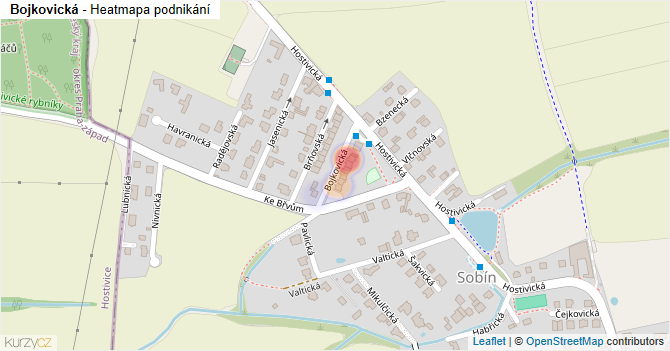 Bojkovická - mapa podnikání