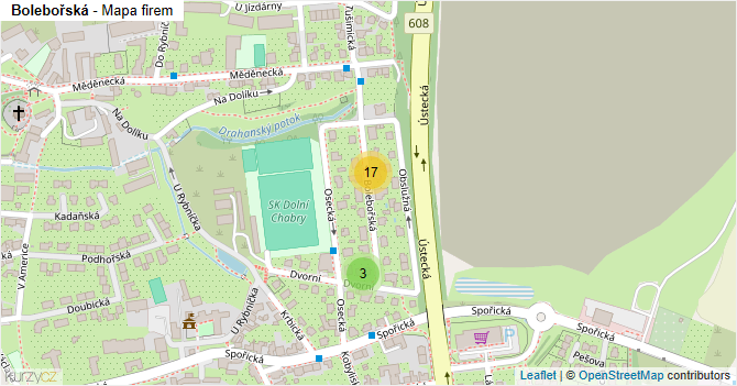 Bolebořská - mapa firem