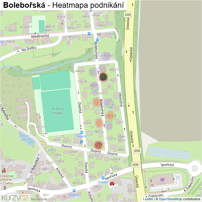 Mapa Bolebořská - Firmy v ulici.