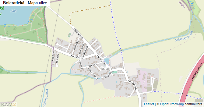 Boleratická - mapa ulice