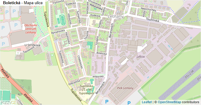 Boletická - mapa ulice
