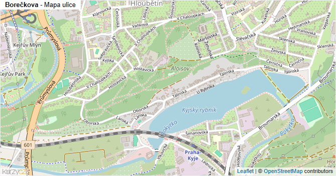 Borečkova - mapa ulice