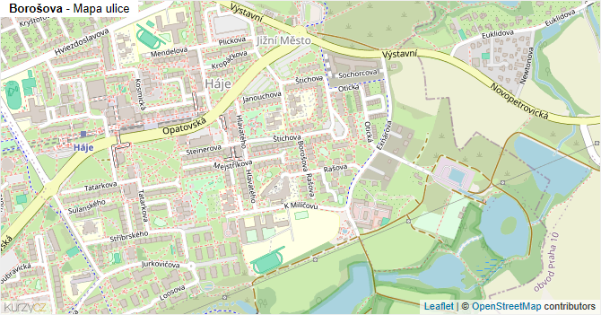 Borošova - mapa ulice