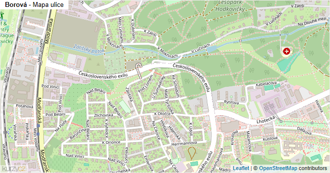 Borová - mapa ulice