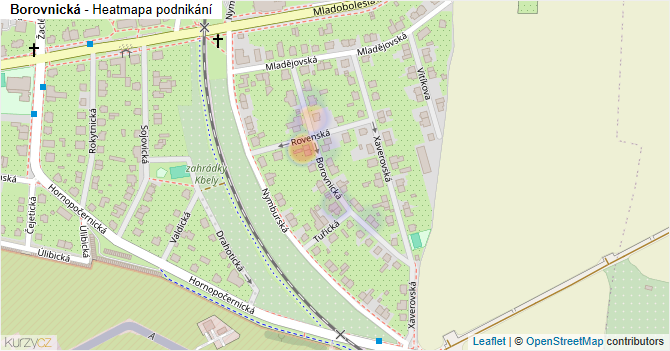 Borovnická - mapa podnikání
