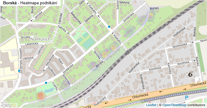 Borská - mapa podnikání