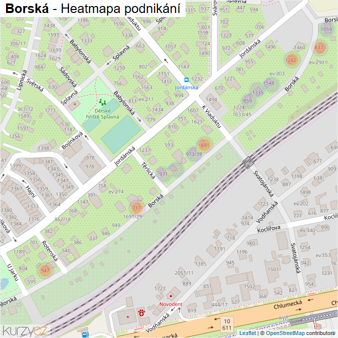 Mapa Borská - Firmy v ulici.