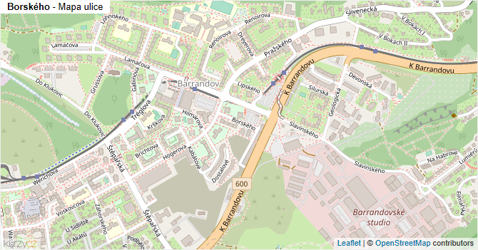 Borského - mapa ulice
