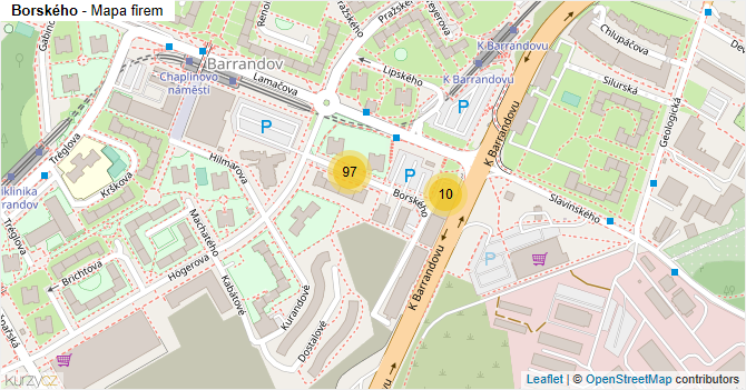 Borského - mapa firem